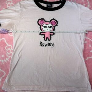 Lil She Creatures Youth XL Pink Graphic Tee with Black Trim
